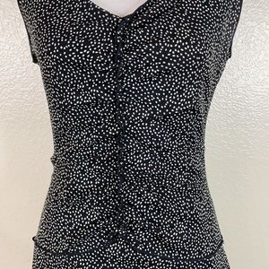 Max Studio Casual Black and White Drop Waist Midi Dress Size M